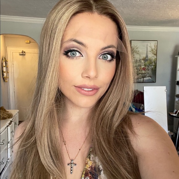 Brazilian Human Hair Premium lace top wig 22” Length Size medium Glueless Cap - Picture 8 of 9